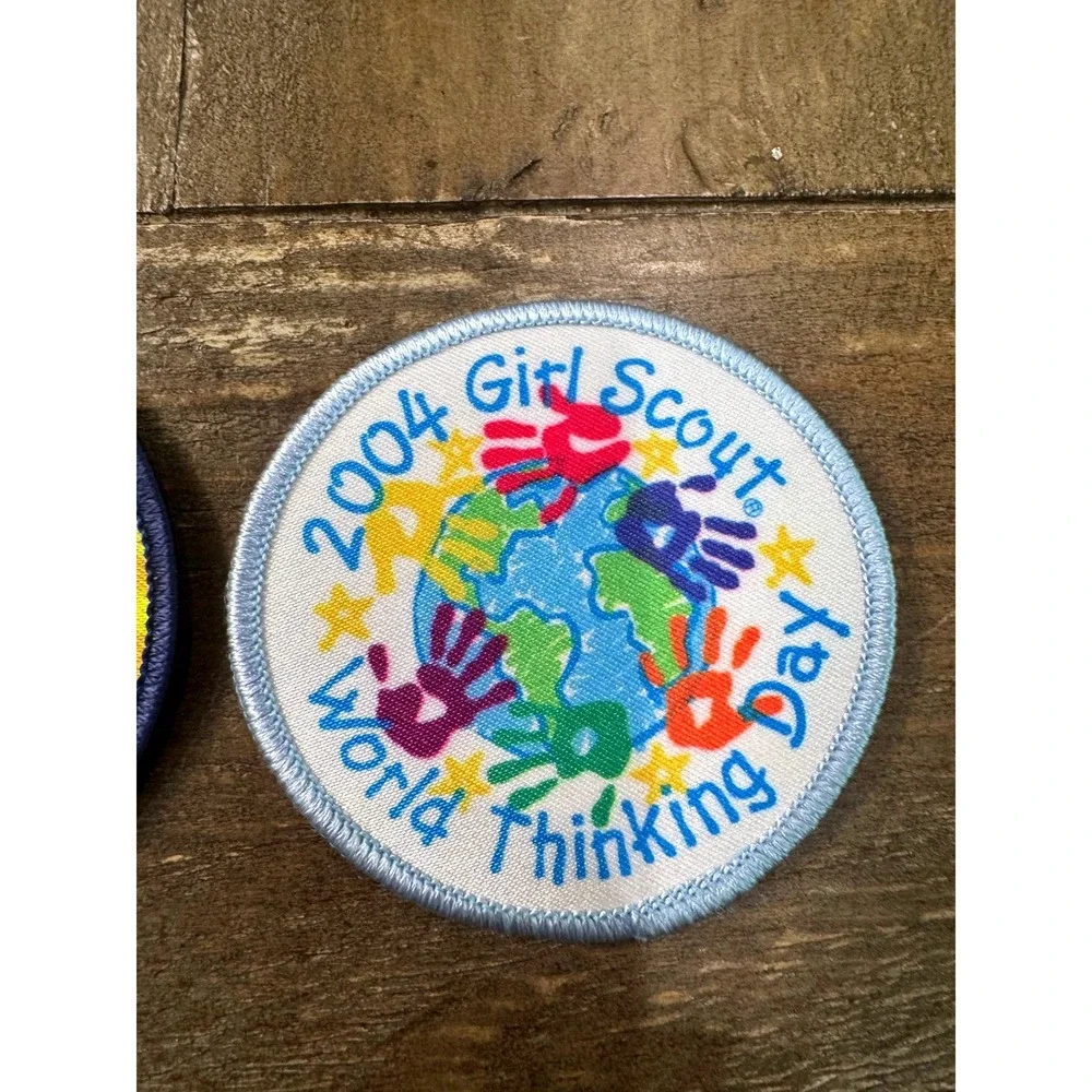 Girl Scouts World Thinking Day 2003 & 2004 Patch Lot of 2 GSUSA